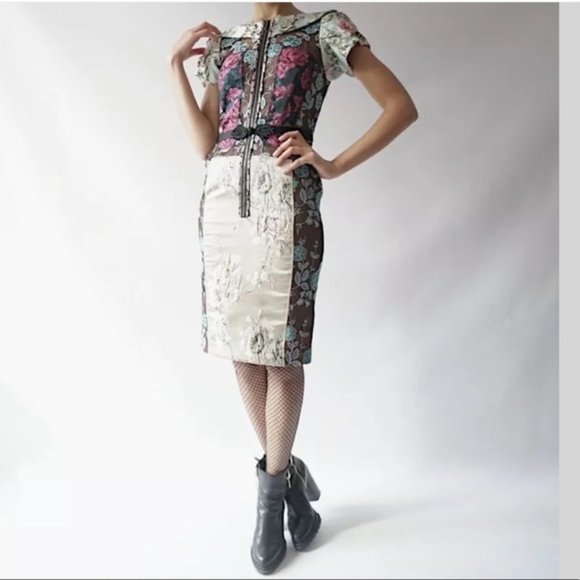 Pieced Brocade Dress Beguile Byron Lars Sz 4 - NWOT - Picture 9 of 13